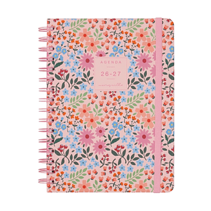 Finocam Moniquilla Agenda Escolar 26/27 en Catalan - Semana Vista Horizontal - Formato E10 - 155x212mm - Tapa Dura - Papel de 80g/m2 - Espiral Metalic