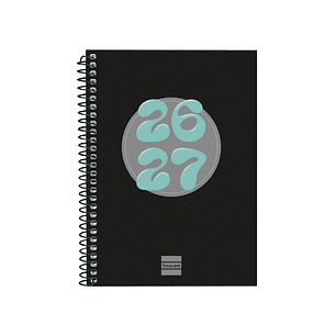 Finocam Cool Agenda Escolar 26/27 - Semana Vista Horizontal - Formato 8º - 120x164mm - Tapas de Carton Forrado - Papel de 80g/m2 - Espiral Metalica - 