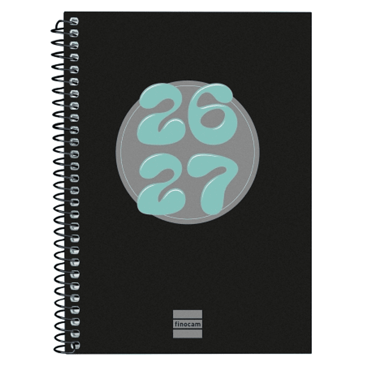 Finocam Cool Agenda Escolar 26/27 - Semana Vista Horizontal - Formato 8º - 120x164mm - Tapas de Carton Forrado - Papel de 80g/m2 - Espiral Metalica -  1