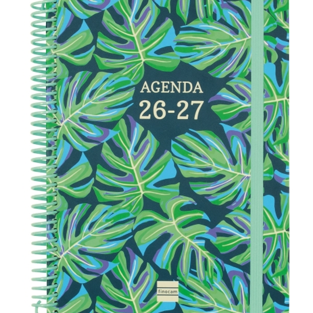 Finocam Diva Agenda Escolar 26/27 - Semana Vista Horizontal - Formato 4º - 155x212mm - Tapas de Carton Forrado - Papel de 80g/m2 - Espiral de Plastico 1