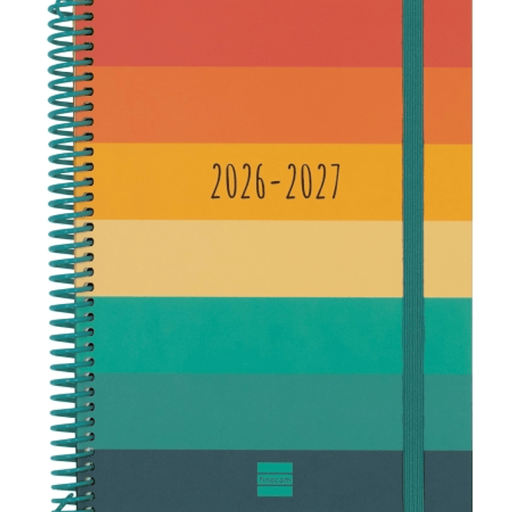 Finocam Diva Agenda Escolar 26/27 - Semana Vista Horizontal - Formato 4º - 155x212mm - Tapas de Carton Forrado - Papel de 80g/m2 - Espiral de Plastico 1