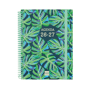 Finocam Diva Agenda Escolar 26/27 en Catalan - Semana Vista Horizontal - Formato 4º - 155x212mm - Tapas de Carton Forrado - Papel de 80g/m2 - Espiral 