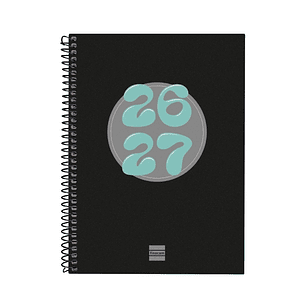 Finocam Cool Agenda Escolar 26/27 - Semana Vista Horizontal - Formato 4º - 155x212mm - Tapas de Carton Forrado - Papel de 80g/m2 - Espiral Metalica - 