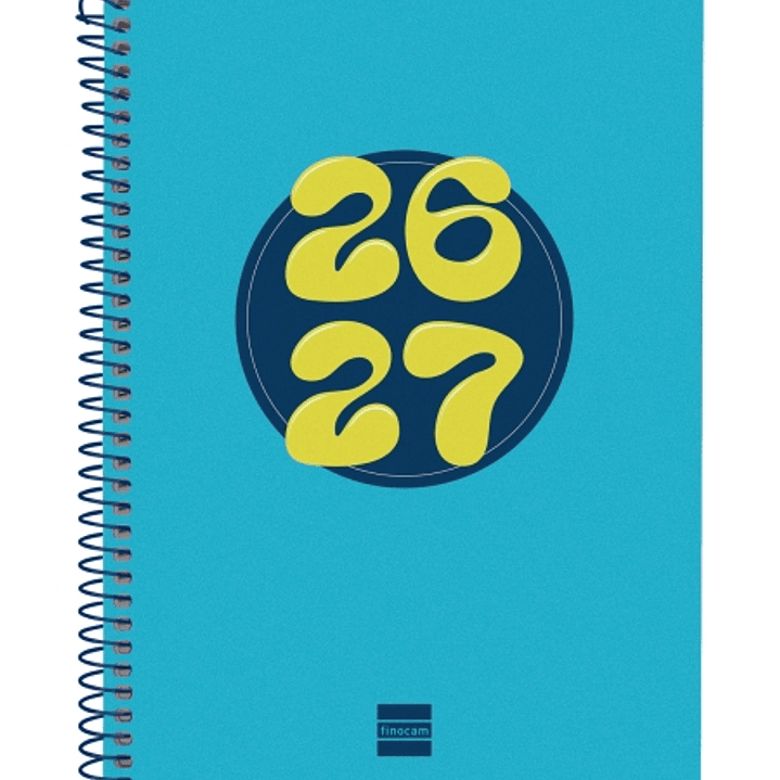Finocam Cool Agenda Escolar 26/27 - Semana Vista Horizontal - Formato 4º - 155x212mm - Tapas de Carton Forrado - Papel de 80g/m2 - Espiral Metalica -  1