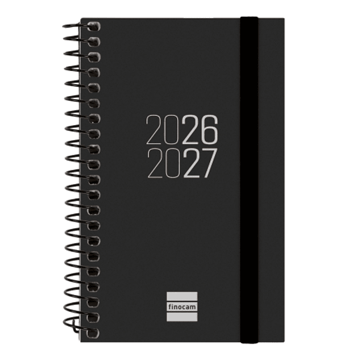 Finocam Espir Agenda Escolar 26/27 - Semana Vista Horizontal - Formato E3 - 79x127mm - Tapas de Polipropileno - Papel de 80g/m2 - Espiral Metalica - E 1