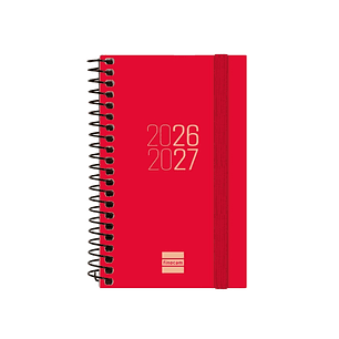 Finocam Espir Agenda Escolar 26/27 - Semana Vista Horizontal - Formato E3 - 79x127mm - Tapas de Polipropileno - Papel de 80g/m2 - Espiral Metalica - E