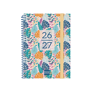 Finocam Secundaria Agenda Escolar 26/27 - Semana Vista Horizontal - Formato 8º - 120x164mm - Tapas de Polipropileno - Papel de 80g/m2 - Espiral Metali