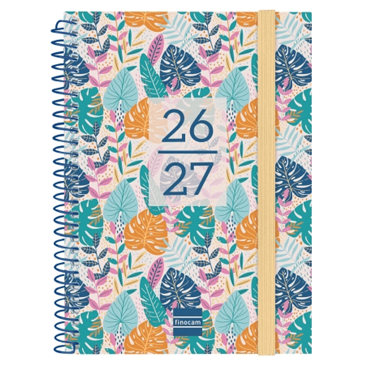 Finocam Secundaria Agenda Escolar 26/27 - Semana Vista Horizontal - Formato 8º - 120x164mm - Tapas de Polipropileno - Papel de 80g/m2 - Espiral Metali 1
