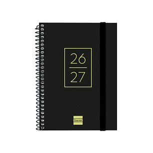 Finocam Secundaria Agenda Escolar 26/27 - Semana Vista Horizontal - Formato 8º - 120x164mm - Tapas de Polipropileno - Papel de 80g/m2 - Espiral Metali