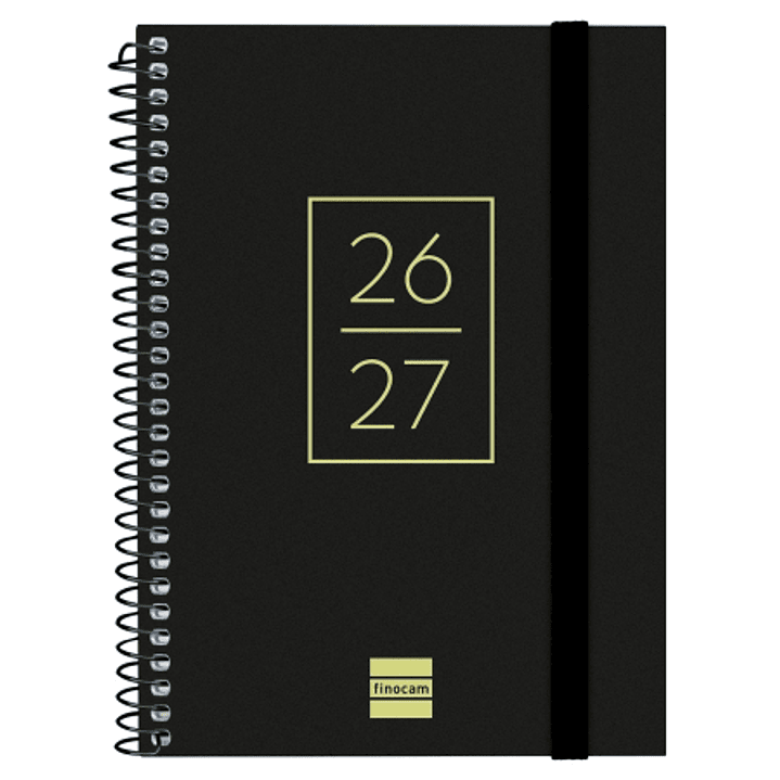 Finocam Secundaria Agenda Escolar 26/27 - Semana Vista Horizontal - Formato 8º - 120x164mm - Tapas de Polipropileno - Papel de 80g/m2 - Espiral Metali 1