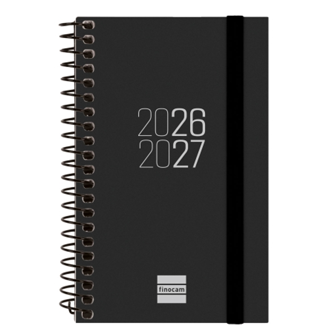 Finocam Espir Agenda Escolar 26/27 en Catalan - Semana Vista Horizontal - Formato E3 - 79x127mm - Tapas de Polipropileno - Papel de 80g/m2 - Espiral - 1