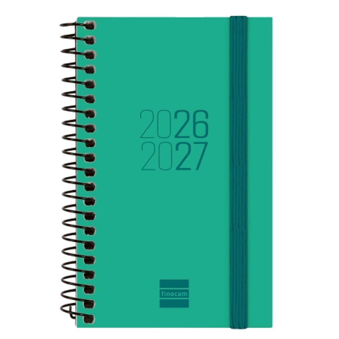 Finocam Espir Agenda Escolar 26/27 en Catalan - Semana Vista Horizontal - Formato E3 - 79x127mm - Tapas de Polipropileno - Papel de 80g/m2 - Espiral - 1