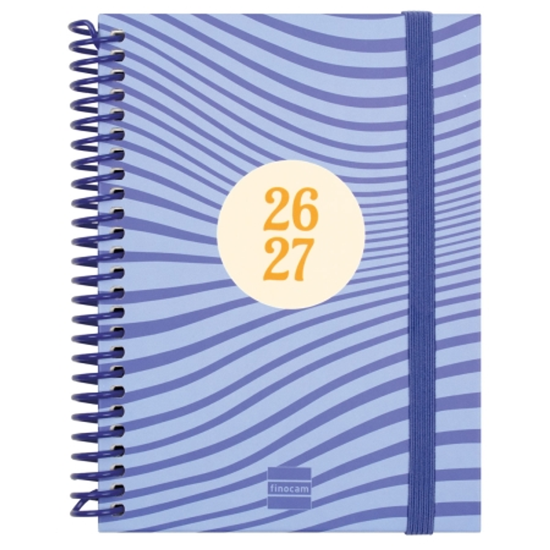 Finocam Diva Agenda Escolar 26/27 - Semana Vista Horizontal - Formato 8º - 120x164mm - Tapas de Carton Forrado - Papel de 80g/m2 - Espiral de Plastico 1