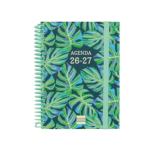 Finocam Diva Agenda Escolar 26/27 en Catalan - Semana Vista Horizontal - Formato 8º - 120x164mm - Tapas de Carton Forrado - Papel de 80g/m2 - Espiral 