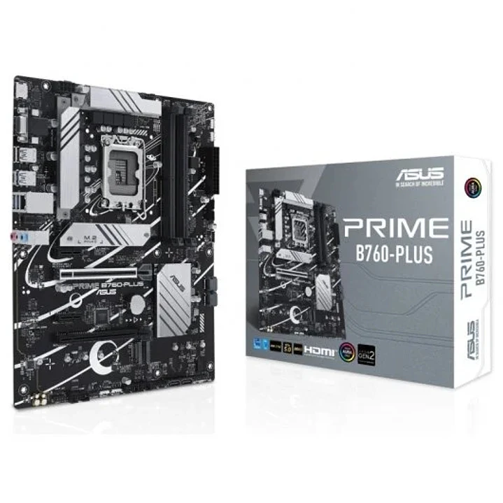 Asus Prime B760-Plus Placa Base Intel 1700 - HDMI, VGA, PCIe 5.0, M2, 4x Sata III, USB 2.0, 3.2, RJ-45, DisplayPort 1
