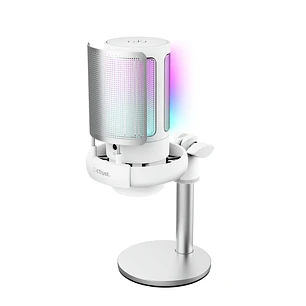Trust GXT 238W Auron Microfono de Estudio - Cable USB-C 1.8m - Adapatador USB-A - Filtro Antipop de Rejilla - Iluminacion RGB - 85x120x215mm - Color B