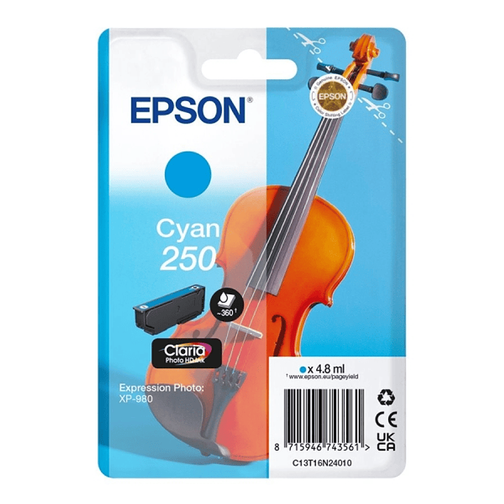 Epson 250 Cyan Cartucho de Tinta Original - C13T16N24010 1