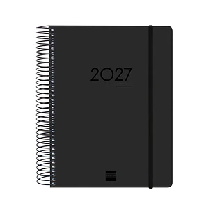 Finocam Ikon Agenda de Espiral Internacional - 16 Meses - 1 Dia por Pagina - Formato E10 - 155x212mm - Tapas de Polipropileno - Papel de 70g/m2 - Goma