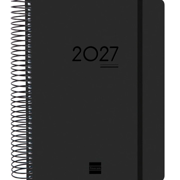 Finocam Ikon Agenda de Espiral Internacional - 16 Meses - 1 Dia por Pagina - Formato E10 - 155x212mm - Tapas de Polipropileno - Papel de 70g/m2 - Goma 1