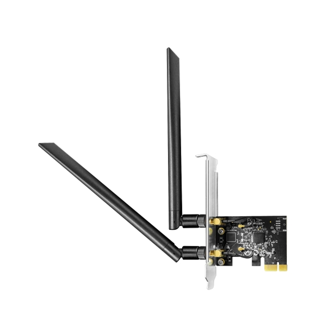 Cudy AC1300 Adaptador de Red PCIe - Doble Banda - 2x Antenas Wi-Fi 5 Desmontables - Velocidad hasta 867Mbps - 72.5x50x11.6mm - Color Negro 1