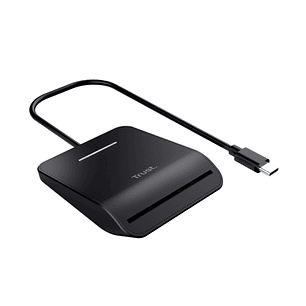 Trust Primo Lector de Tarjetas DNI - Cable USB-C de 1m - Multiplataforma - 16x64x79mm - Color Negro