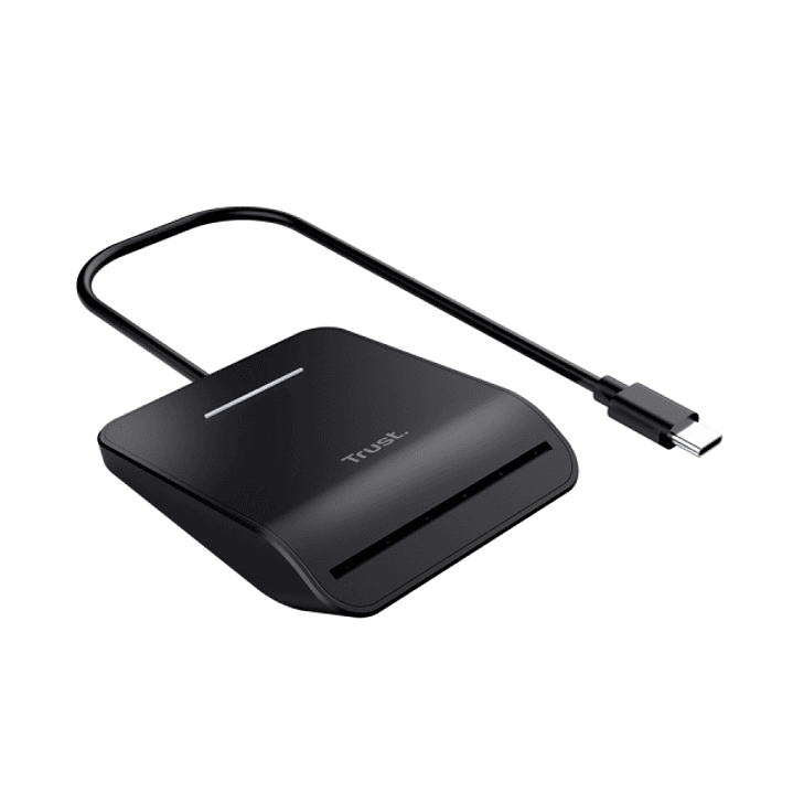 Trust Primo Lector de Tarjetas DNI - Cable USB-C de 1m - Multiplataforma - 16x64x79mm - Color Negro 1