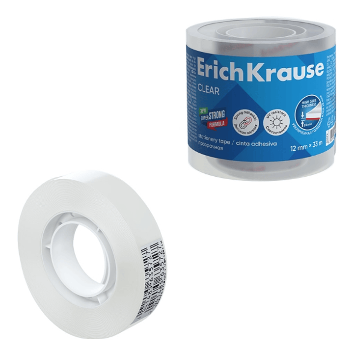 ErichKrause Clear Cinta Adhesiva - 12mmx33m - Transparente 1