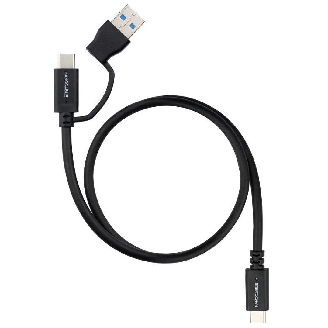 Nanocable Cable USB-C+USB-A/USB-C 3.2 GEN2 2 M 1