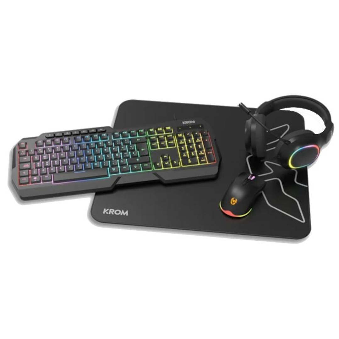 KROM KENTA PC Combo Gaming 4 en 1 RGB Negro 1