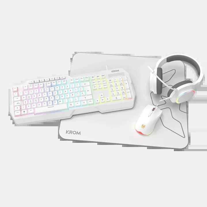 KROM KENTA PC Combo Gaming 4 en 1 RGB Blanco 1