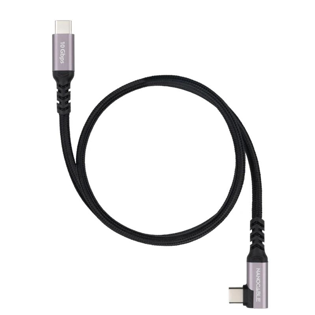 Nanocable Cable USB-C 3.2 GEN2 Acodado 100W 0.5 M 1