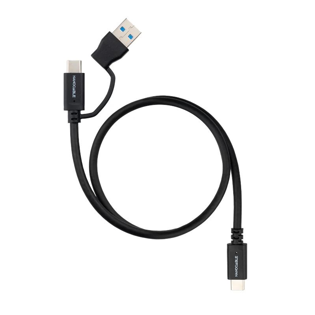 Nanocable Cable USB-C+USB-A/USB-C 3.2 GEN2 3 M 2