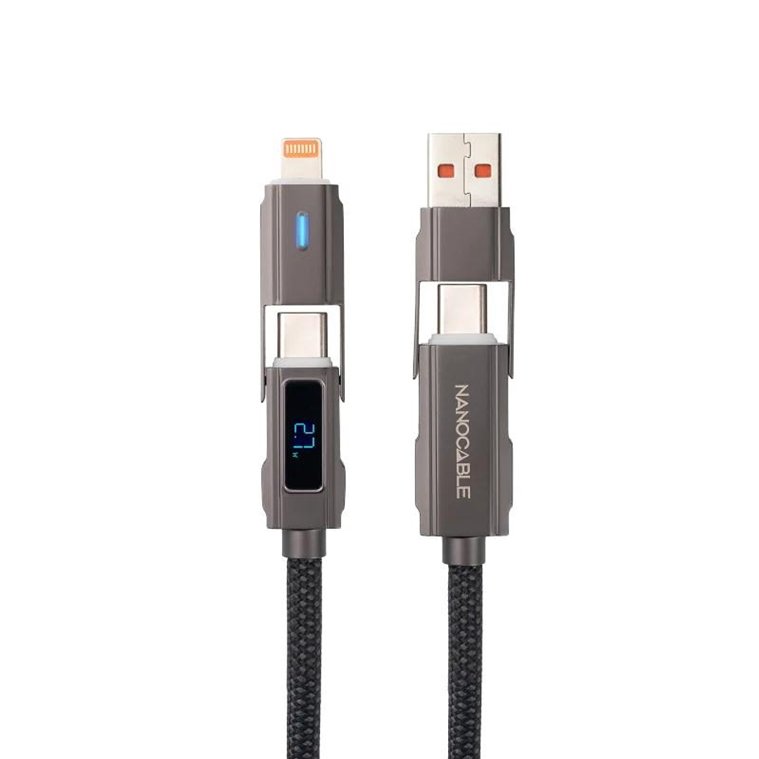Nanocable Cable USB-C+USB-A/M-LIGHTNING+USB-C/M 1M 1