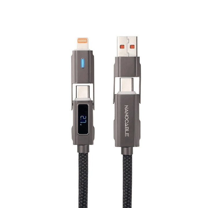 Nanocable Cable USB-C+USB-A/M-LIGHTNING+USB-C/M 1M 1
