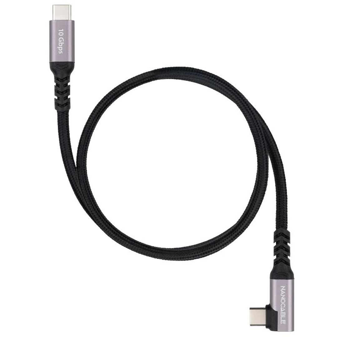 Nanocable Cable USB-C 3.2 GEN2 Acodado 100W 3 M 1