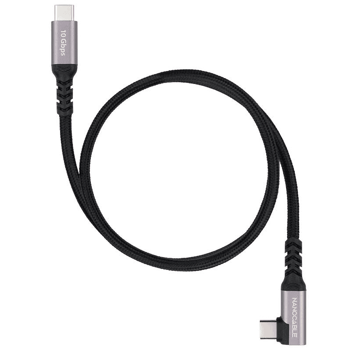 Nanocable Cable USB-C 3.2 GEN2 Acodado 100W 3 M 1