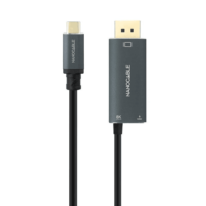 Nanocable Cable USB-C/M-DP/M+USB-C/H PD 1.8M 1