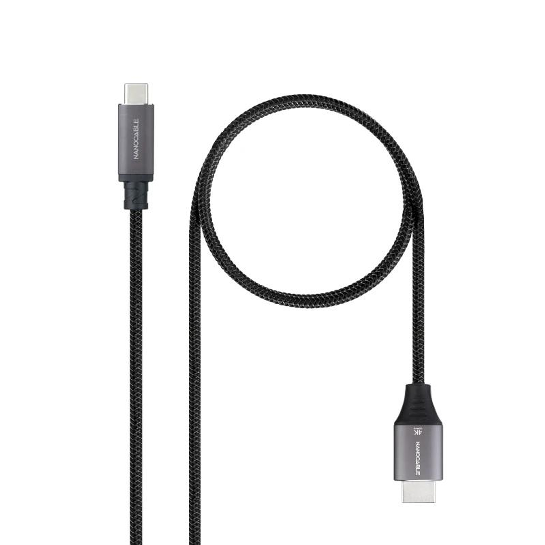 Nanocable Cable USB-C/M -HDMI/M 2.0 4K 60Hz 1.8M 2