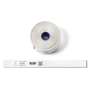 Brother Pack de 5 Rollos de Pulseras Hospitalarias Identificativas de Adulto - 200 Pulseras por Rollo - Medidas 279mmx25mm