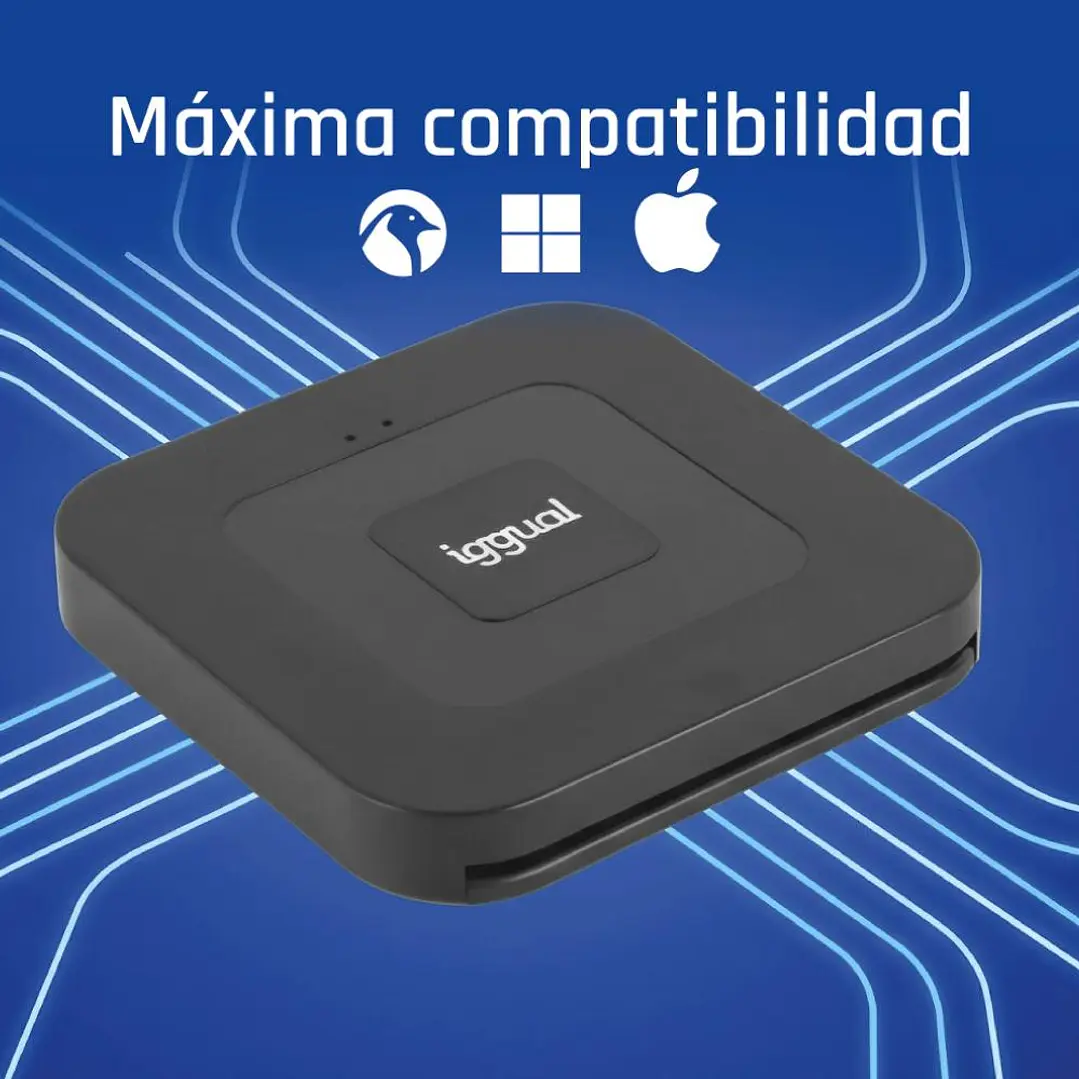 iggual Lector DNI SIP tarjetas ID USB-A / tipo C 3