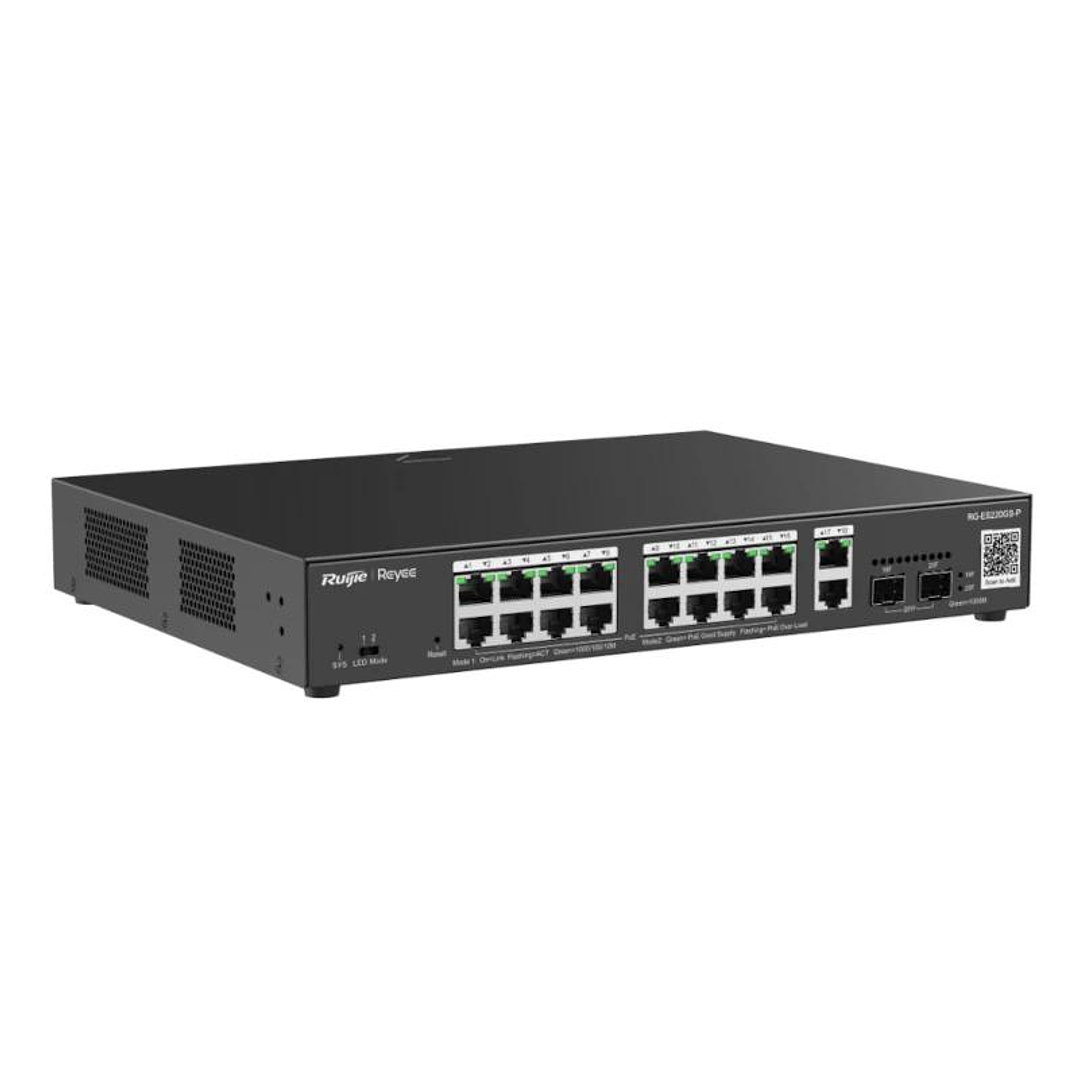 Reyee 20-Port Gigabit Smart POE Switch, 16 PoE/POE 2