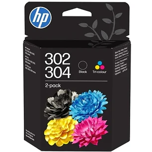 HP 302/304 Negro + Color Pack de 2 Cartuchos de Tinta Originales - B82L1AE/X4D37AE/3JB05AE