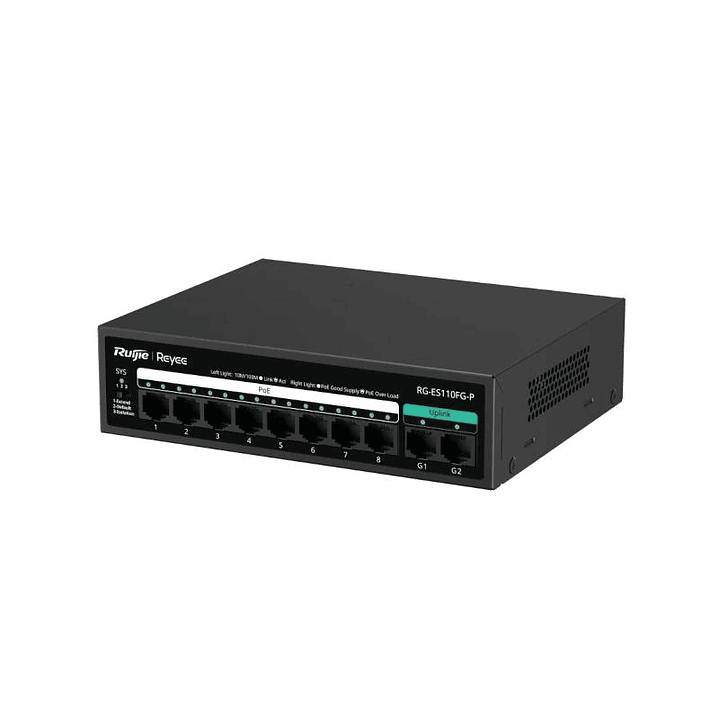 Reyee 8-Port 100Mbps + 2 Uplink Port 1000Mbps, 8 o 3