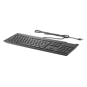 HP Business Slim Smartcard Teclado USB - Lector de Tarjetas Inteligentes Intergado - Inclinacion Ajustable - Resistente a Derrames - Color Negro