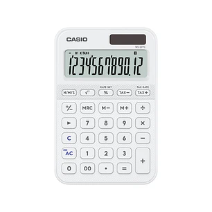 Casio SL-20YC Calculadora de Sobremesa con Pantalla LCD de 12 Digitos - Calculo de Impuestos, Porcentajes, Raiz Cuadrada etc... - Alimentacion Solar y