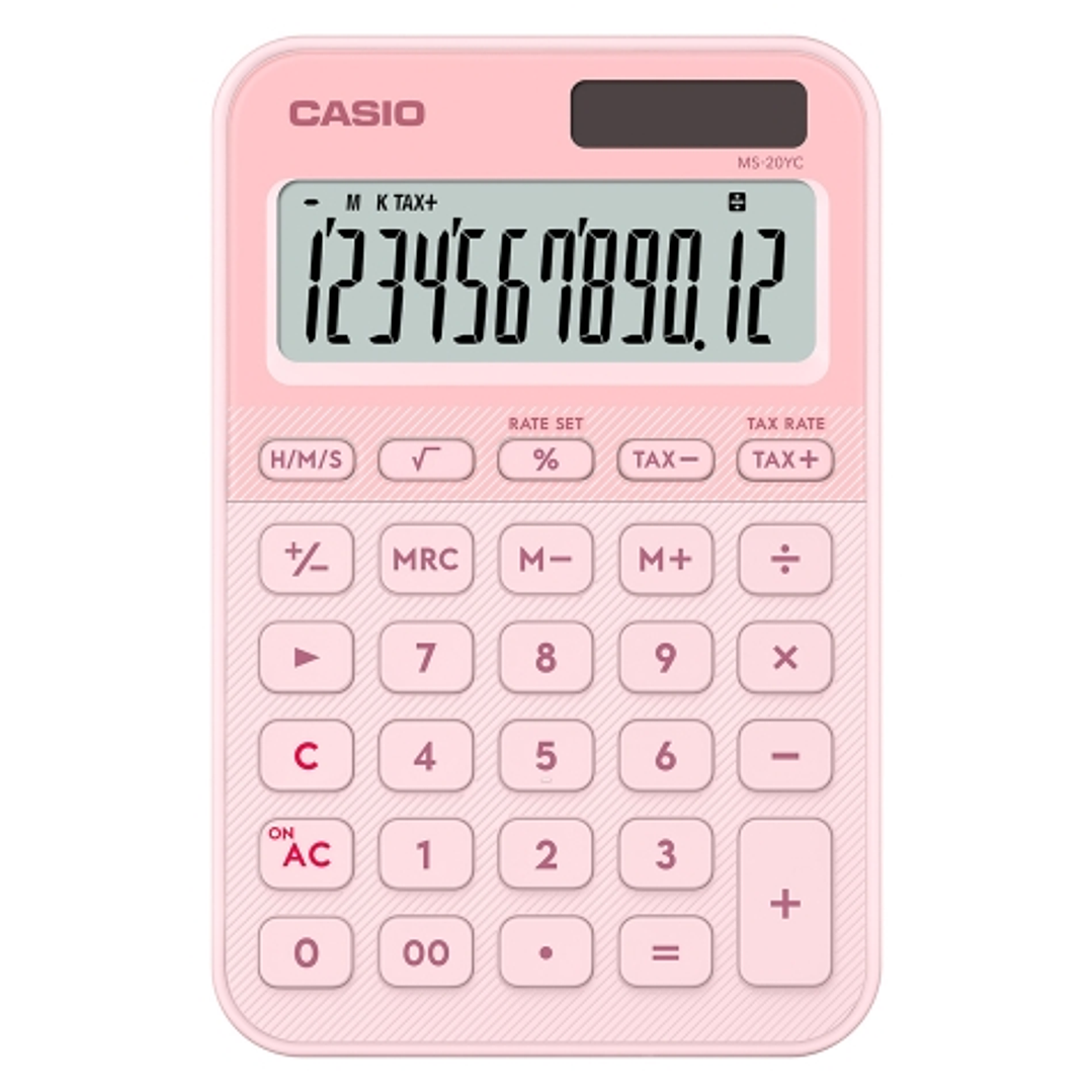 Casio SL-20YC Calculadora de Sobremesa con Pantalla LCD de 12 Digitos - Calculo de Impuestos, Porcentajes, Raiz Cuadrada etc... - Alimentacion Solar y 1