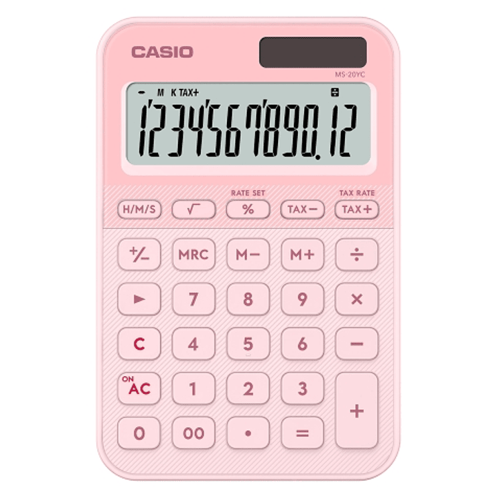 Casio SL-20YC Calculadora de Sobremesa con Pantalla LCD de 12 Digitos - Calculo de Impuestos, Porcentajes, Raiz Cuadrada etc... - Alimentacion Solar y 1