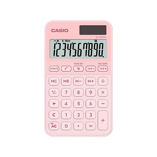 Casio SL-310YC Calculadora de Bolsillo con Pantalla LCD de 10 Digitos - Calculo de Impuestos - Alimentacion Solar y Pilas - Compacta y Ligera - Color 