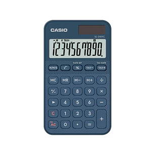 Casio SL-310YC Calculadora de Bolsillo con Pantalla LCD de 10 Digitos - Calculo de Impuestos - Alimentacion Solar y Pilas - Compacta y Ligera - Color 