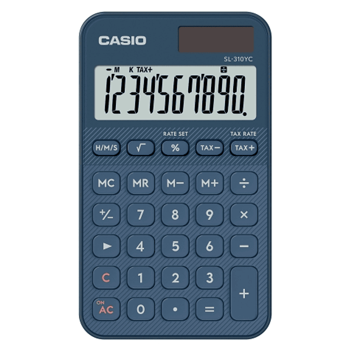 Casio SL-310YC Calculadora de Bolsillo con Pantalla LCD de 10 Digitos - Calculo de Impuestos - Alimentacion Solar y Pilas - Compacta y Ligera - Color  1